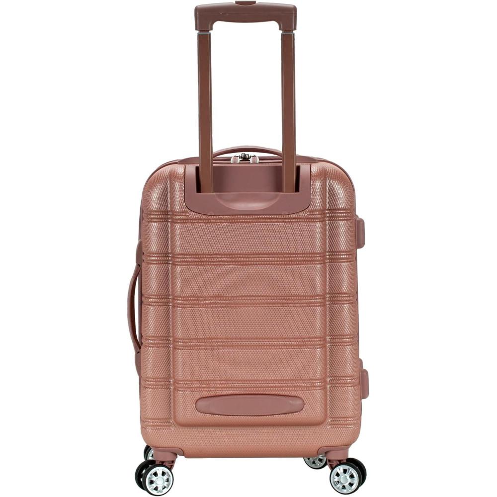 Rockland Melbourne Hardside Spinner Wheel Luggage, Rosegold, Carry-On 20-Inch(ROSEGOLD)