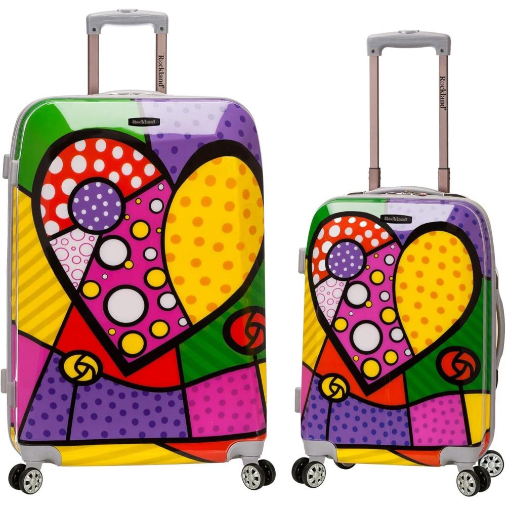 Rockland Departure Hardside Spinner Wheel Luggage, Heart, 2-Piece Set (20/28)