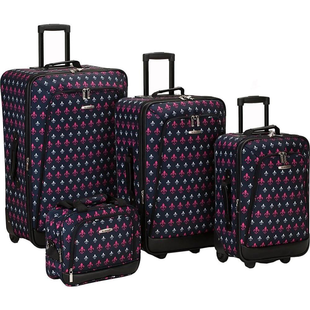 Rockland Fashion Softside Upright Luggage Set,Expandable, Orange, 2-Piece (14/19)(Black Icon)