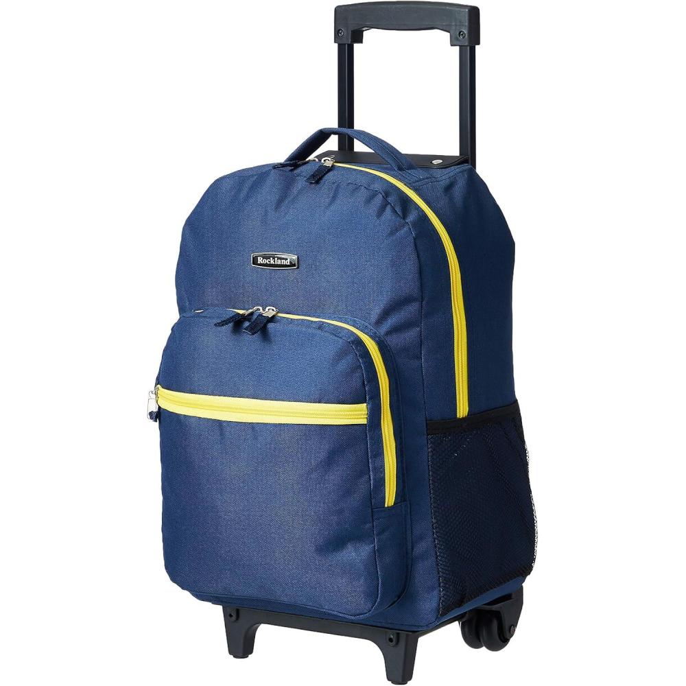 Rockland Double Handle Rolling Backpack, New Heart, 17-Inch(NAVY)